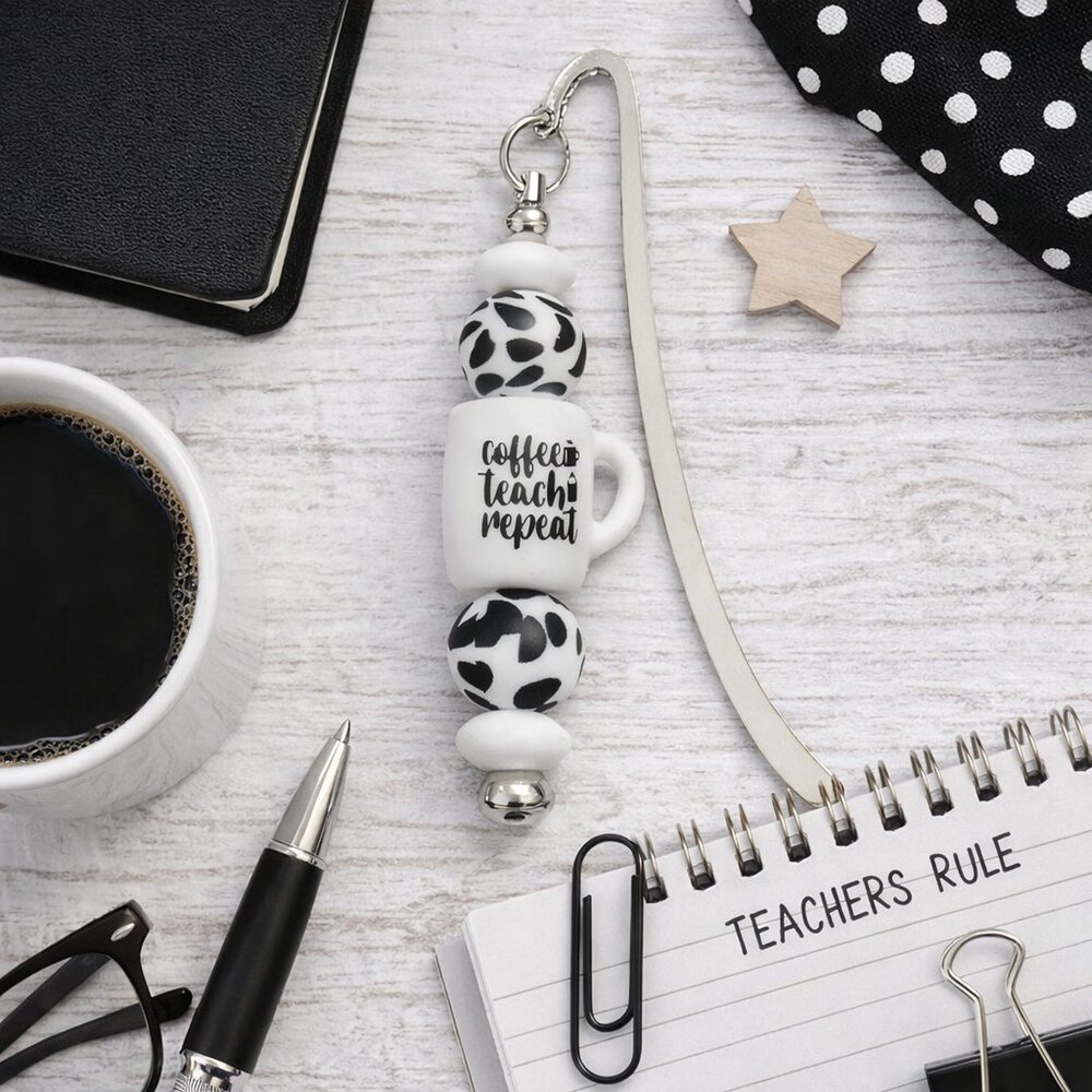 Hand Crafted Black and White Coffee Lover's Bookmark